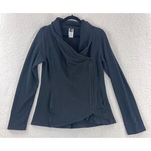 The North Face Jacket Womens Medium Black Asymmetrical Zip Long Sleeve Wrap Knit